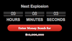 Countdown timer for the High Roller Money Bomb in The Godfather's Casino