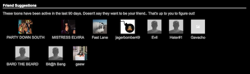 Screenshot of Friend suggestions